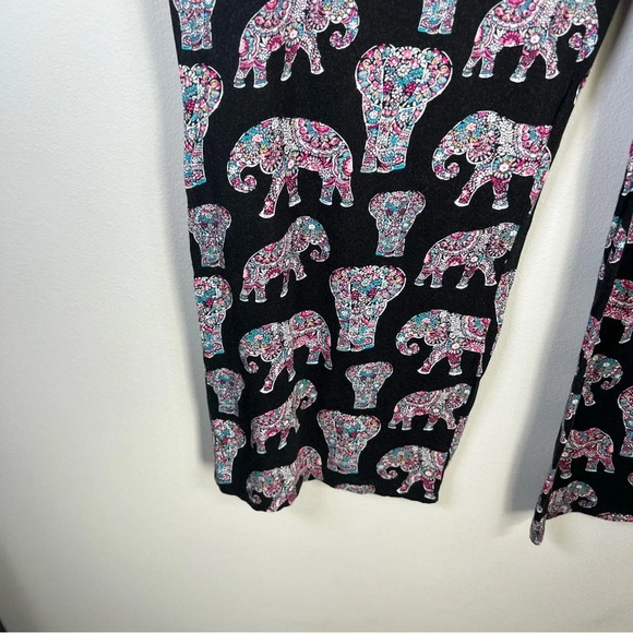 Artisan NY Wide Leg Lounge Pants Black Elephant Print Soft Sleepwear Women's XL - Picture 4 of 7